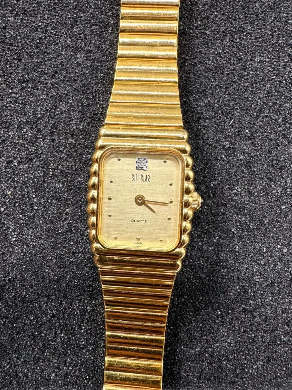 Vintage Bill Blass Watch Women Gold Tone Square Dial 18MM New Battery 6.5